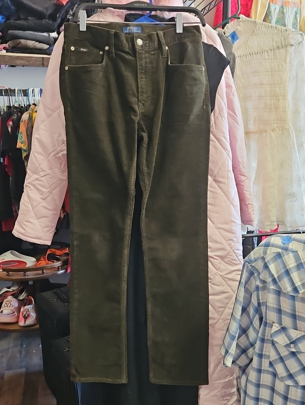 Polo by Ralph Lauren Olive Corduroy Straight-Leg Jeans
